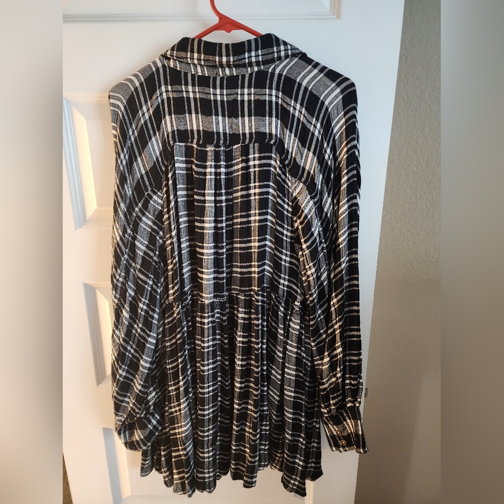 NWT Oversized Free People Hoffman Mini Dress Oversized black combo - Picture 11 of 13